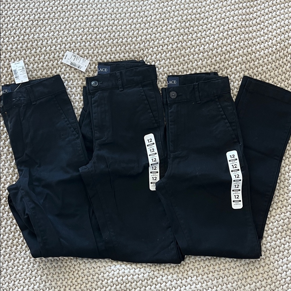The Children's Place Black boys black skinny chinos